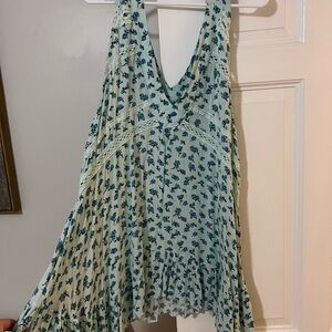 Free People Blue Floral Lace Dress